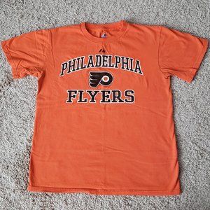 Philadelphia Flyers T-Shirt - Orange - Majestic Brand - Mens Size Medium